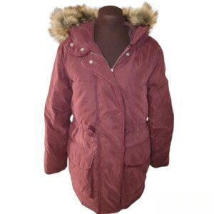 Abercrombie and Fitch Y2K Winter Coat Fur Hood Size Small